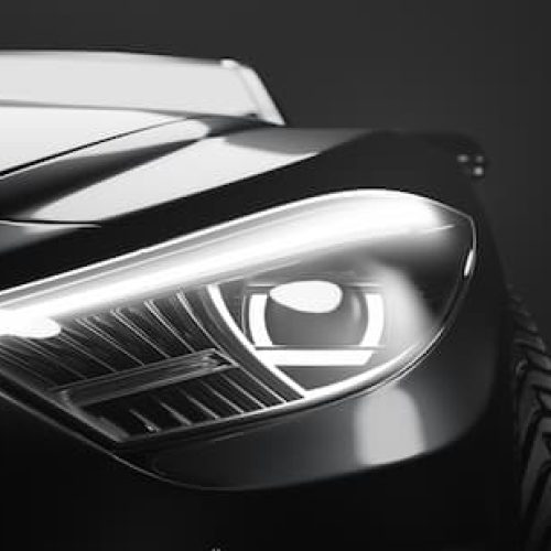 Detail of a premium black car